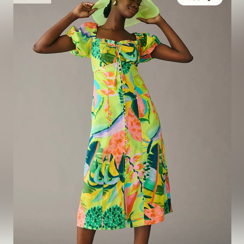 Farm rio printed puff sleeve dress